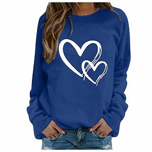Свитшот Générique На День Святого Валентина Женский Милый Пуловер с Сердцем Женский Свитшот Oversized Повседневный Свитшот С Капюшоном С Принтом на День Святого Валентина - Фото 1