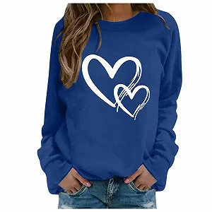 Свитшот Générique На День Святого Валентина Женский Милый Пуловер с Сердцем Женский Свитшот Oversized Повседневный Свитшот С Капюшоном С Принтом на День Святого Валентина - Фото 1