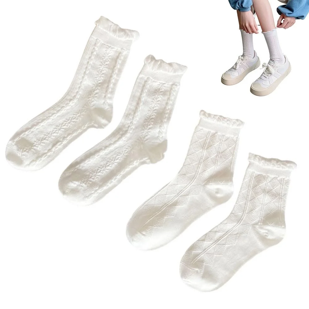 Шкарпетки Мереживні Білий, Білий (2 пари), фото №1