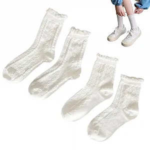 Шкарпетки Мереживні Білий, Білий (2 пари) - Фото 1