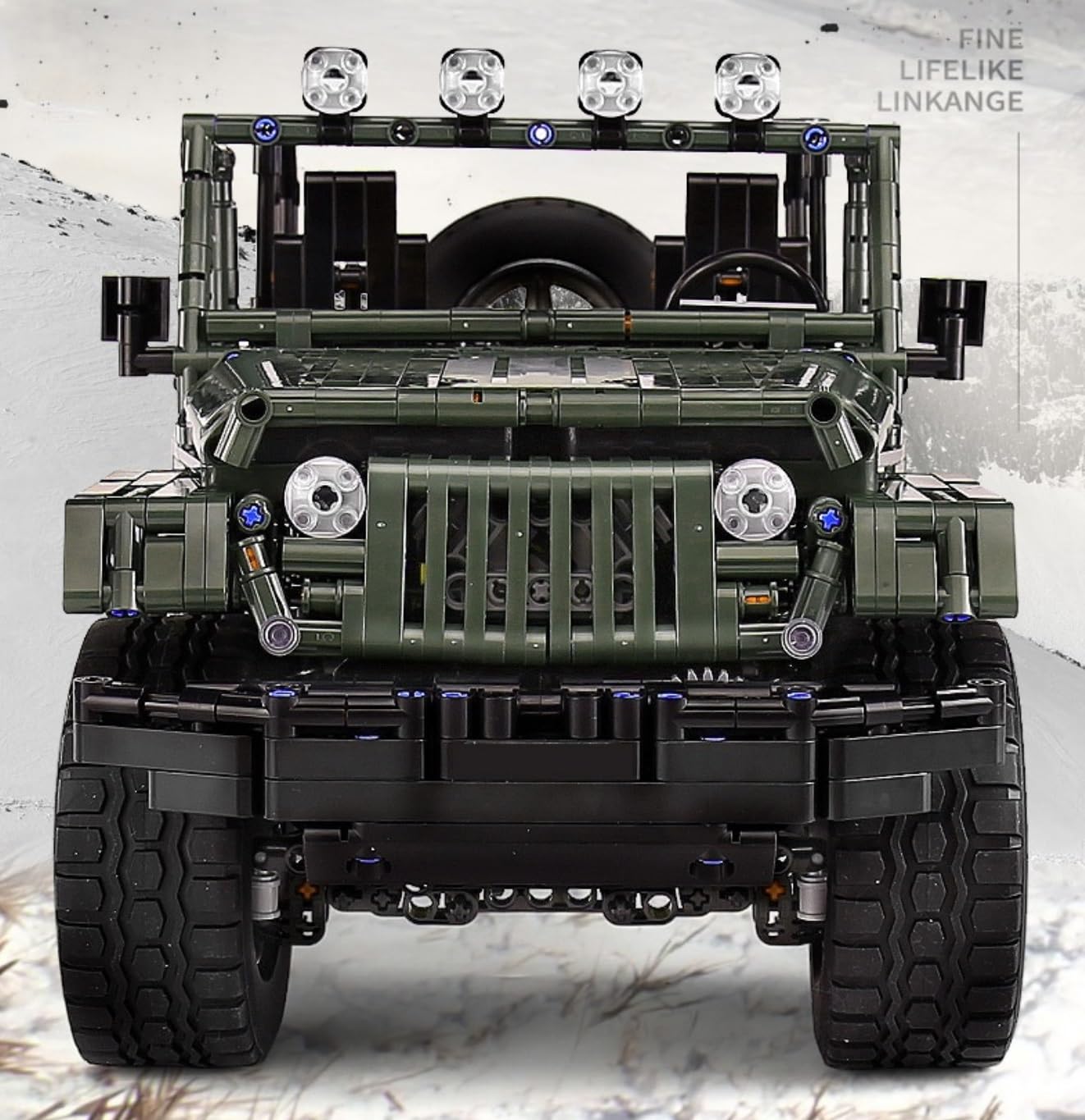 Технік для автомобіля Jeep Wrangler з набором двигунів 1:8 Великий набір моделей автомобілів 2078 штук блоків Jeep Wrangler, фото №4