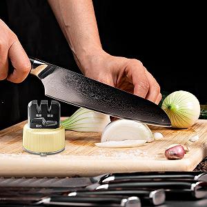 Точилка для кухонных ножей и ножниц ручная с вакуумной присоской универсальная synthetic.ua - Фото 1