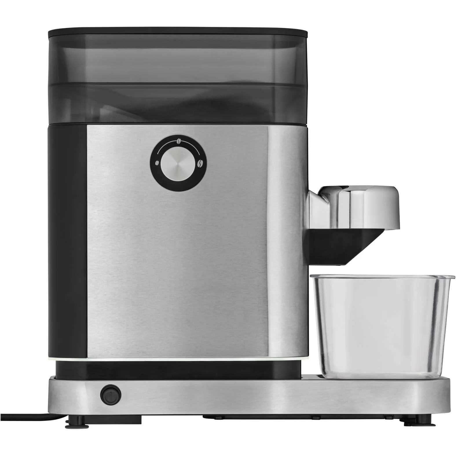 Електрична кавомолка WMF Lumero 150 Вт, світлодіодні сенсорні кнопки, 40 ступенів помелу, контейнер для меленої кави, матова нержавіюча сталь Cromargan, фото №4 Електрична кавомолка WMF Lumero 150 Вт, світлодіодні сенсорні кнопки, 40 ступенів помелу, контейнер для меленої кави, матова нержавіюча сталь Cromargan, фото №4