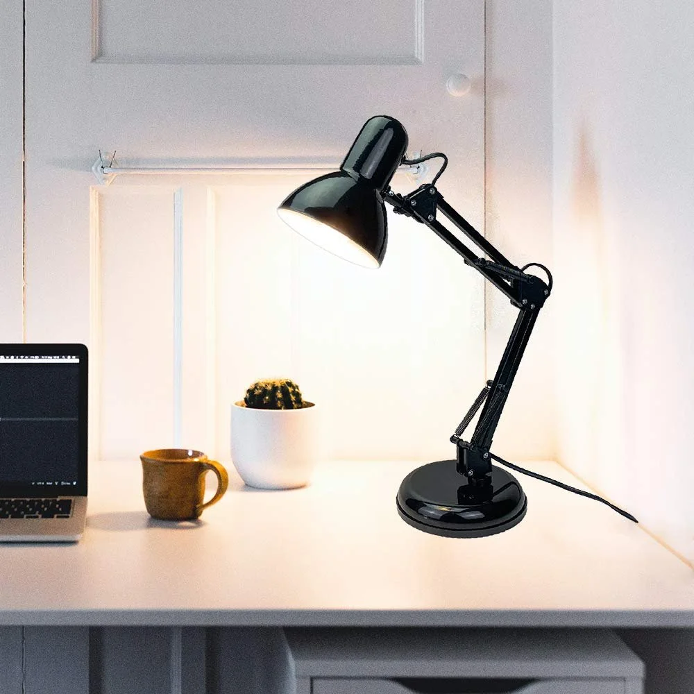 Настільна лампа da LIGHT Retro Метал Шарнірний кронштейн 5.5 Вт LED E14 Чорна, фото №6