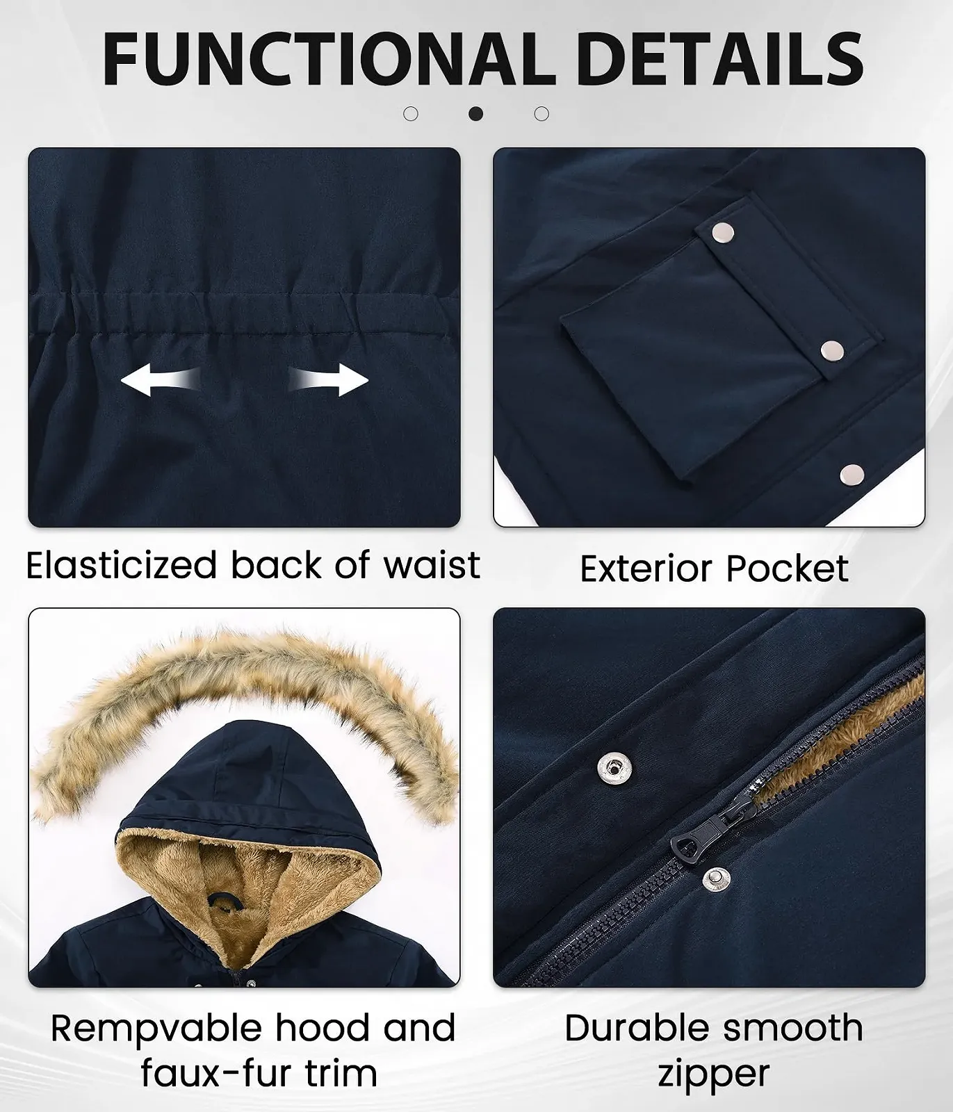 Зимова Куртка Vancavoo для Дівчат, Підліткова Зимова Куртка, Довга, фото №5