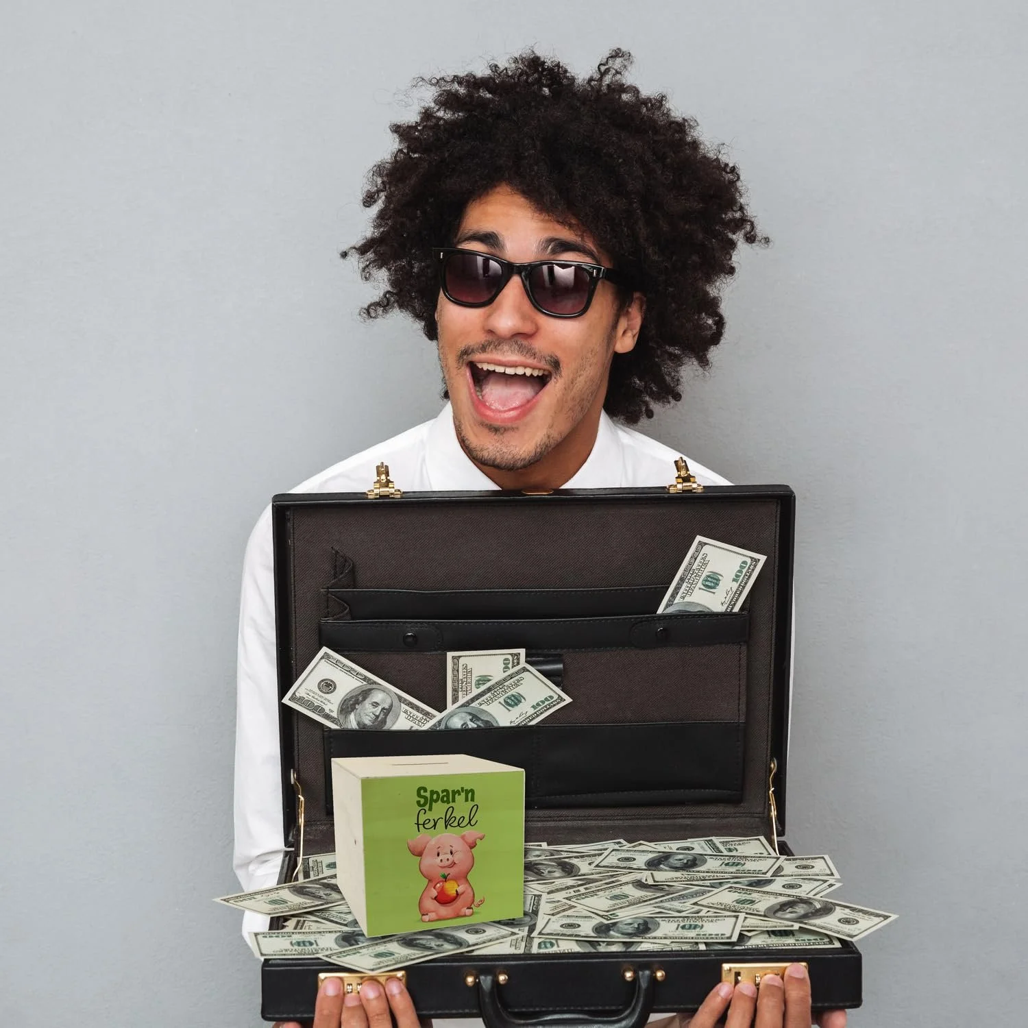 Скарбничка дерев'яна Порося Sparferkel з принтом, фото №5