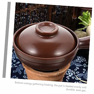 Кастрюля керамическая SOIMISS из литиевой керамики с крышкой для тушения synthetic.ua - Фото 1