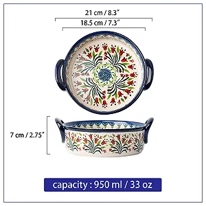 Форма для запікання порційна Tulip кругла керамічна 21 x 18,5 x 7 см 950 мл synthetic.ua - Фото 1