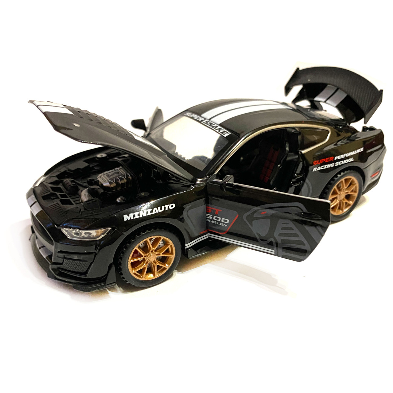 Машинка металлическая Ford Mustang Shelby GT500 AutoExpert Форд Мустанг шелби черный 16*6*6 см LF, фото №5