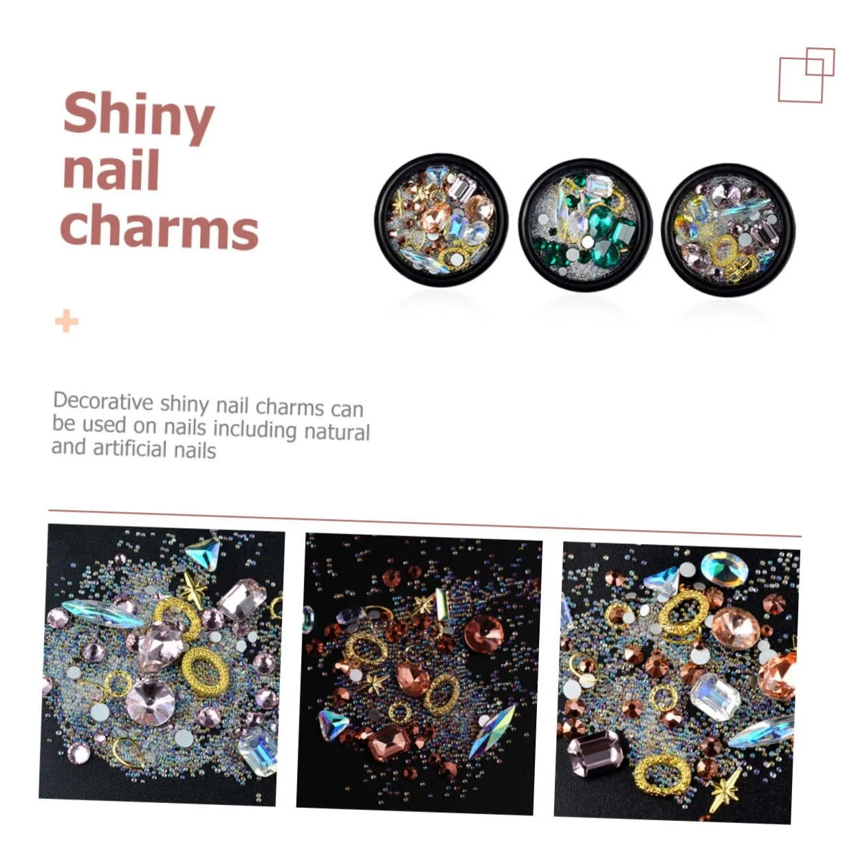 Наклейки для ногтей Vivid 3 коробки Набор для украшения ногтей Аксессуары для маникюра Инструменты для нейл-арта Блестящие стразы, фото №5