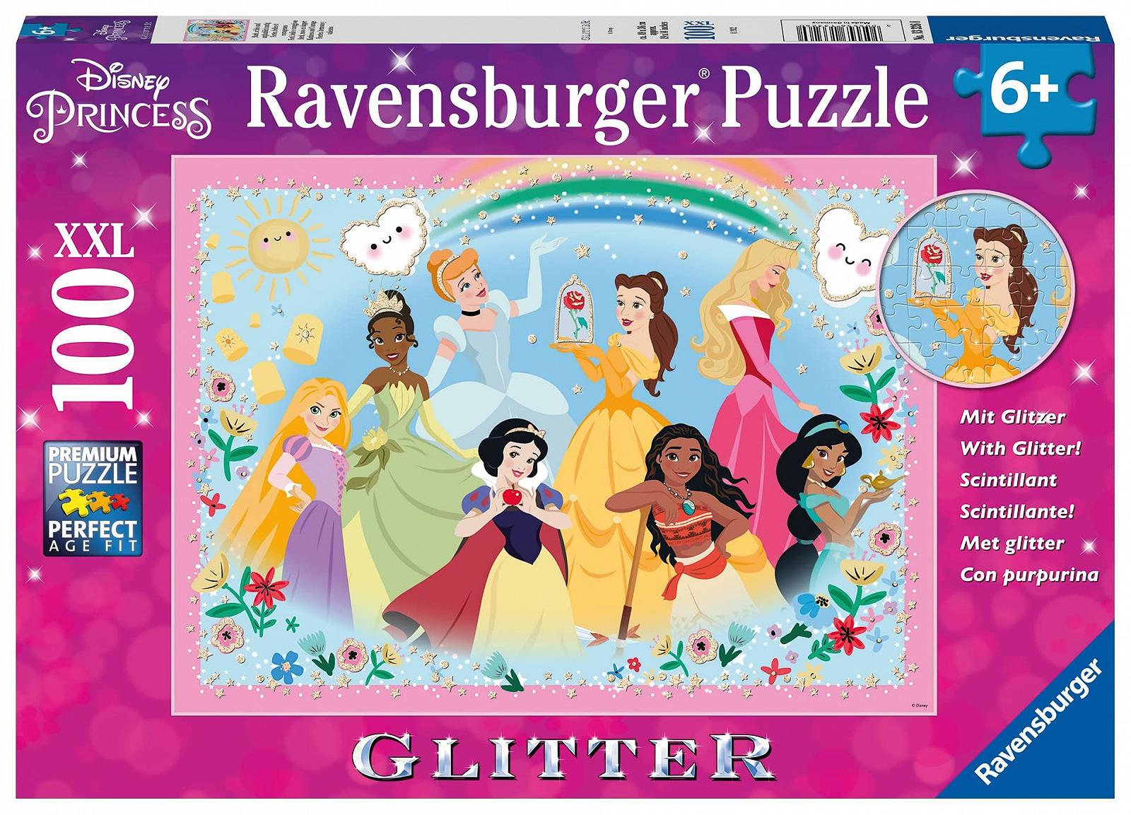 Детский пазл с блестками Ravensburger Disney Princesses 13326 Strong, Beautiful and Incredibly Bold 100 деталей XXL от 6 лет, фото №1