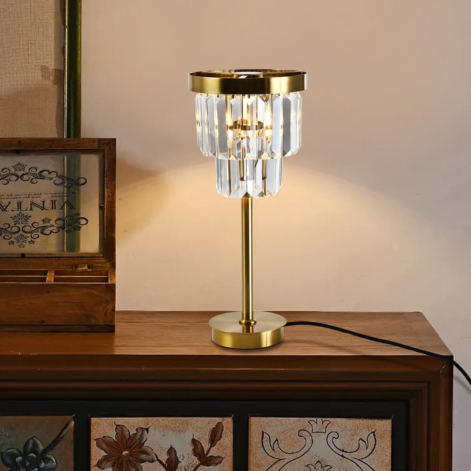 Настільна лампа LQWELL Modern Minimalist Crystal E14 Золотистий, фото №6