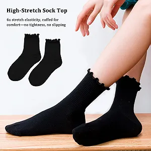 Шкарпетки з рюшами CATELL, 10 пар, білі/чорні, розмір 33-39 synthetic.ua - Фото 1