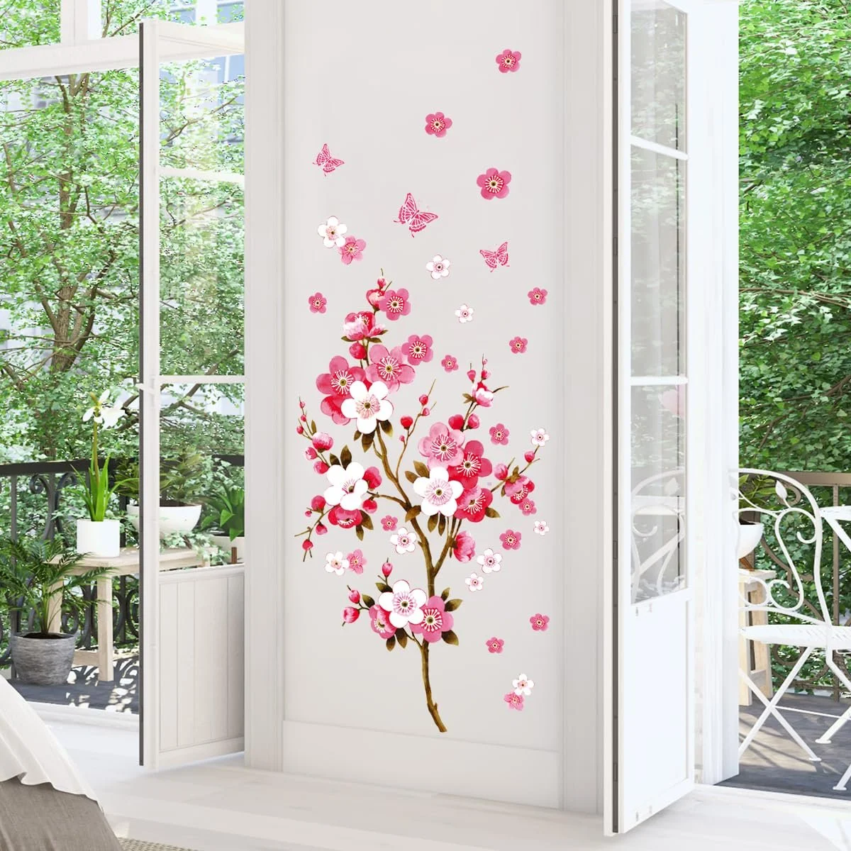 Наклейка на стіну WandSticker4U Cherry Blossom 107 x 64 см Червона/Рожева/Біла, фото №8