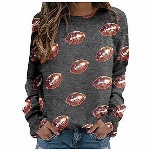 Женский Свитшот Game Day Графический Модный Комфортный для Футбола Спортивный с круглым вырезом Мягкий Осенний Однотонный Свободного кроя 2025 Легкий Y2K - Фото 1