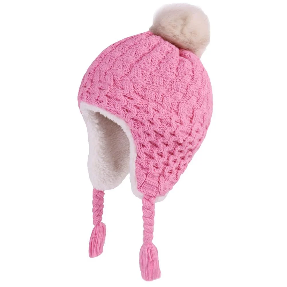 Шапка детская зимняя YAMEE Теплая вязаная, фото №1