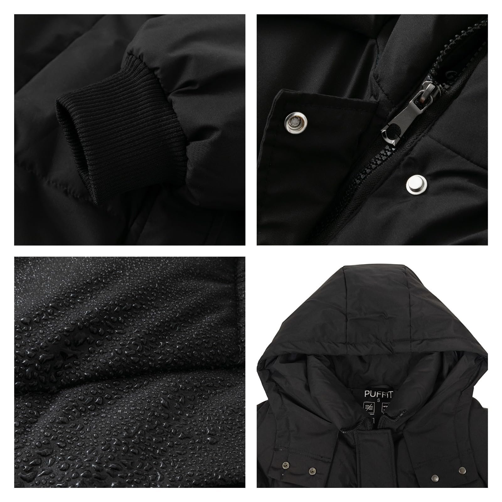 Женское зимнее пальто с капюшоном PUFFIT Теплое водонепроницаемое длинное стеганое, фото №5 Женское зимнее пальто с капюшоном PUFFIT Теплое водонепроницаемое длинное стеганое, фото №5