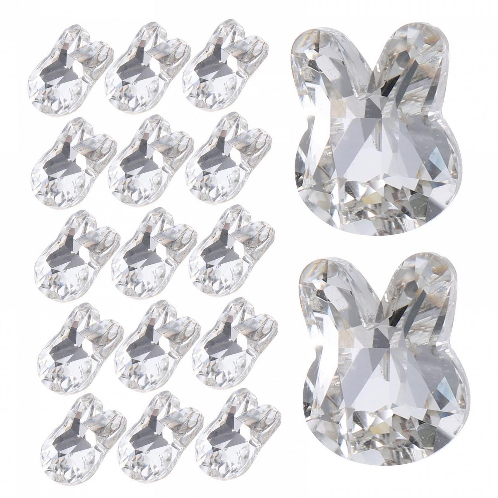 Прикраси для нігтів Beavorty 60 шт, милі стрази у вигляді кроликів, шарми для манікюру, фото №6