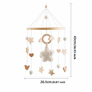 Мобиль Oshhni Baby Nursery Для Новорожденных Подвесной Звонок Брязгальцевая Игрушка Сенсорная Для Малыша Бежевый Звезда synthetic.ua - Фото 1