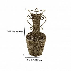 Підвісний плетений кошик HEMOTON солом'яний з гачком рустикальний для зберігання квітів synthetic.ua - Фото 1