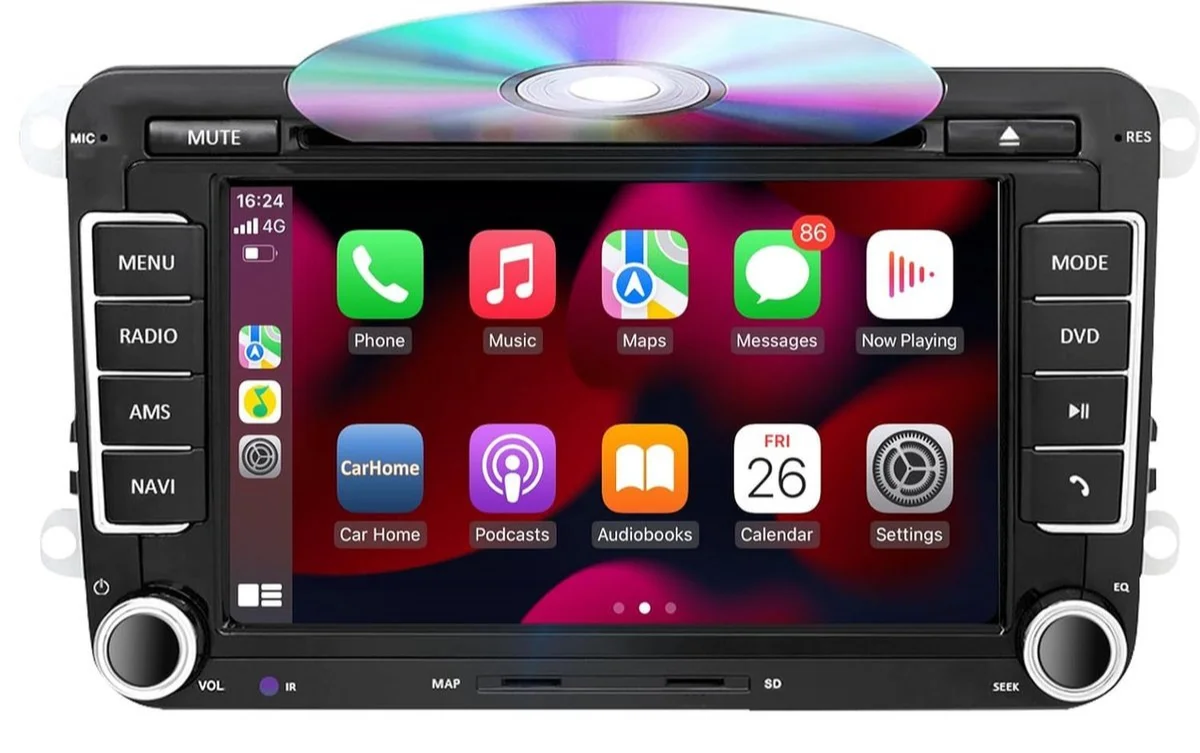 Штатна автомагнітола SEMAITU для VW Golf 5 6 Polo Passat Tiguan / 7" / Сенсорна / Apple CarPlay / Android Auto / Bluetooth / GPS / USB / AUX / SD slot / CD / DVD, фото №1 Штатна автомагнітола SEMAITU для VW Golf 5 6 Polo Passat Tiguan / 7" / Сенсорна / Apple CarPlay / Android Auto / Bluetooth / GPS / USB / AUX / SD slot / CD / DVD, фото №1
