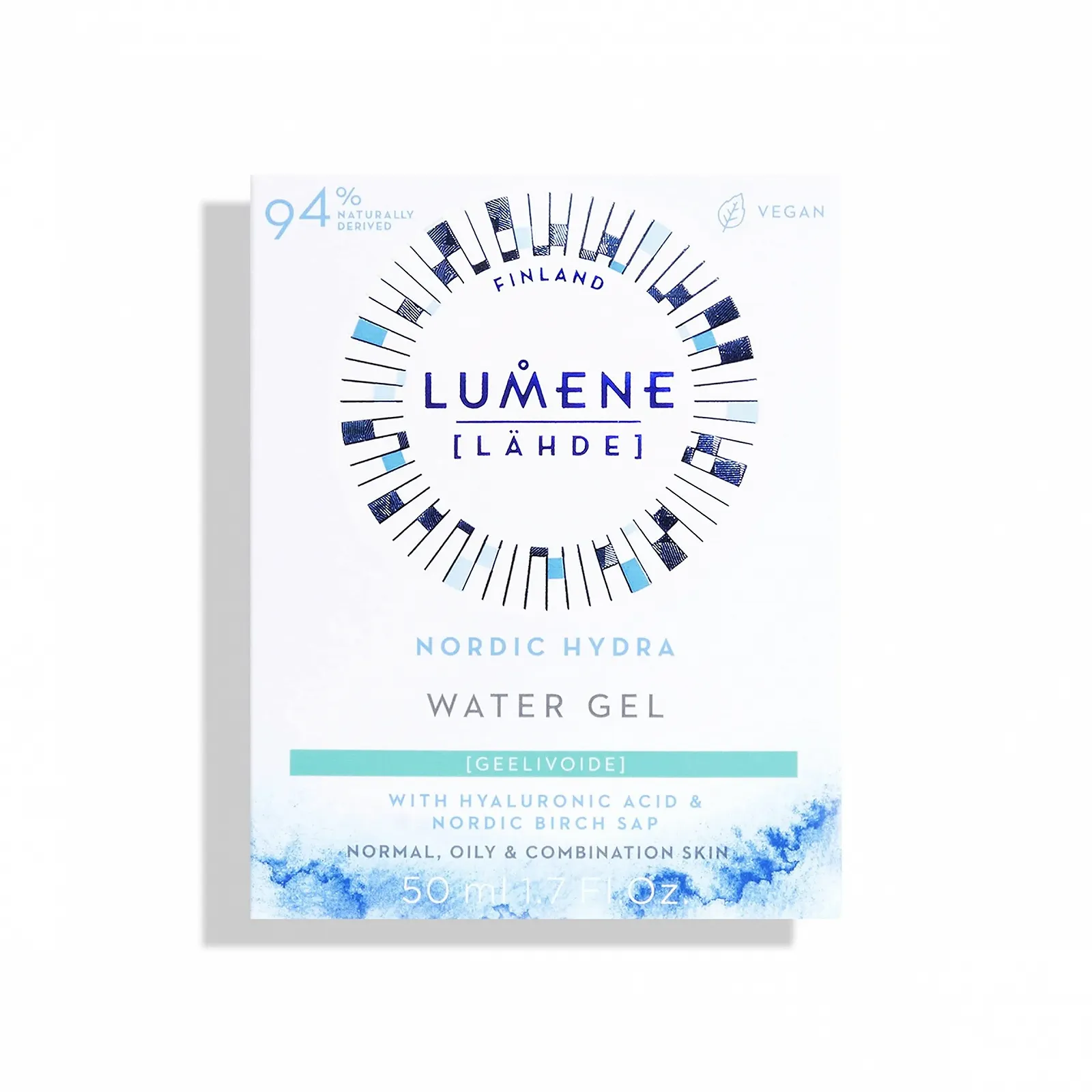 Гель для обличчя LUMENE Nordic Hydra [LÄHDE] Water Gel з потрійною гіалуроновою кислотою та ніацинамідом для жирної шкіри, фото №2