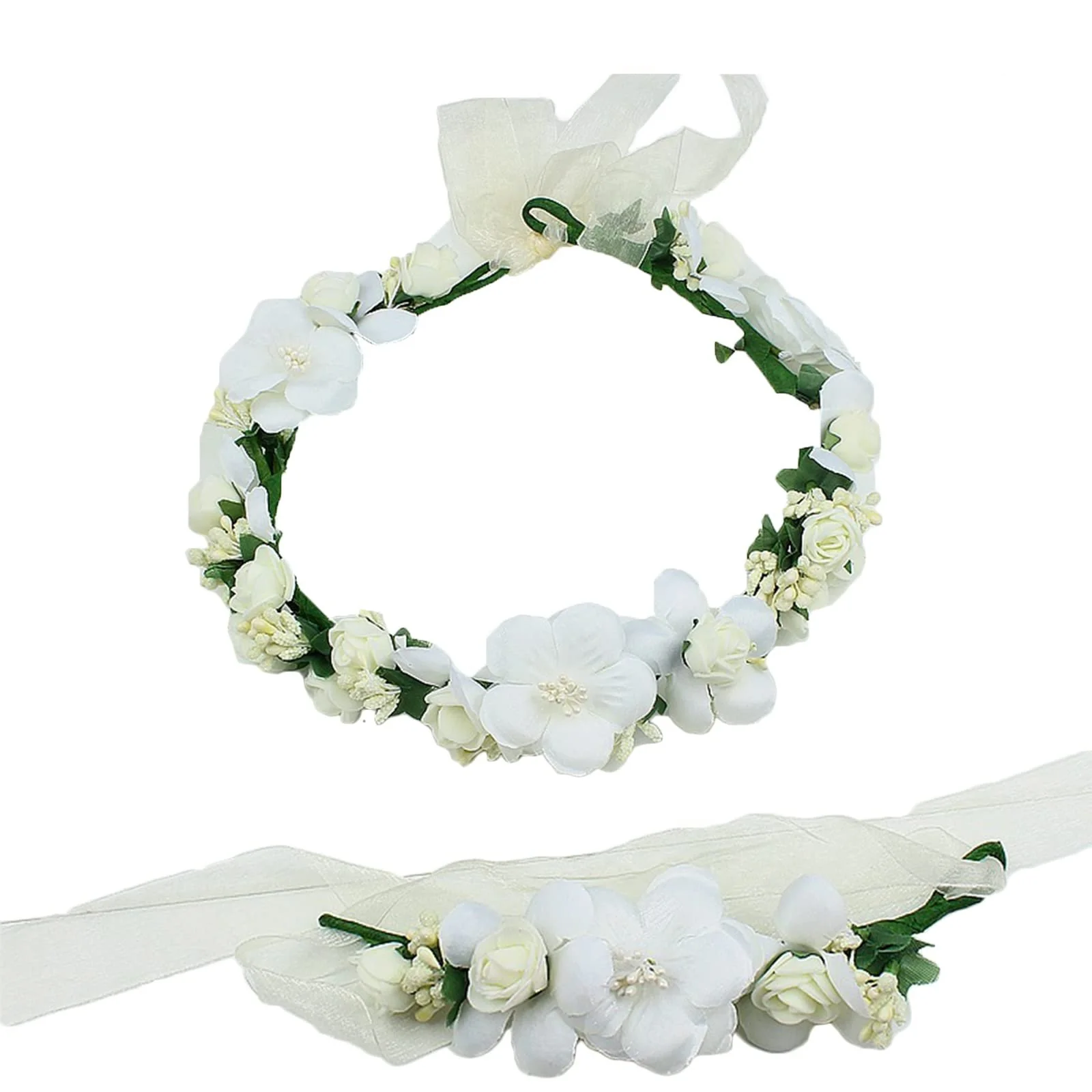 Вінок для волосся весільний Квітковий, фото №1