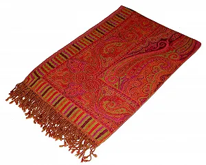 Покривало Lorenzo Cana з вовни меринової ягняти, жакардове плетіння, візерунок пейслі, 140 см x 200 см - Фото 1