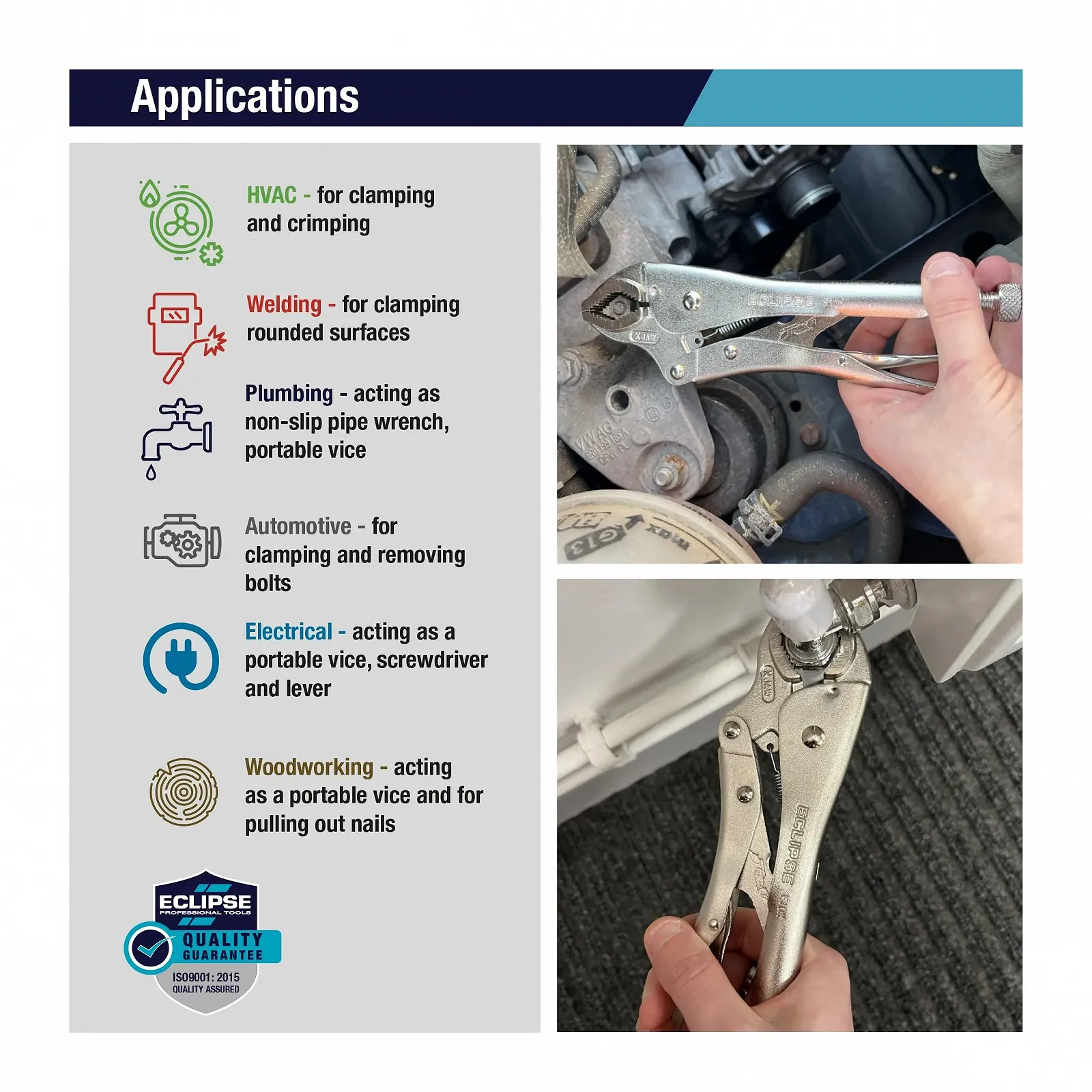 Плоскогубці Eclipse Professional Tools E10X 10" X-Jaw, фото №3 Плоскогубці Eclipse Professional Tools E10X 10" X-Jaw, фото №3