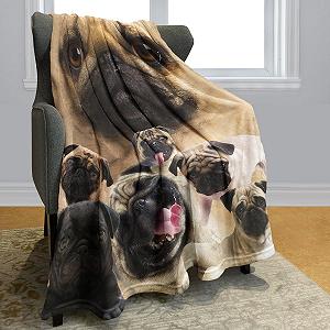 Одеяло YISUMEI 125 x 150 см Мягкое фланелевое одеяло Мягкое флисовое одеяло Покрывало на кровать Удобный мопс synthetic.ua - Фото 1