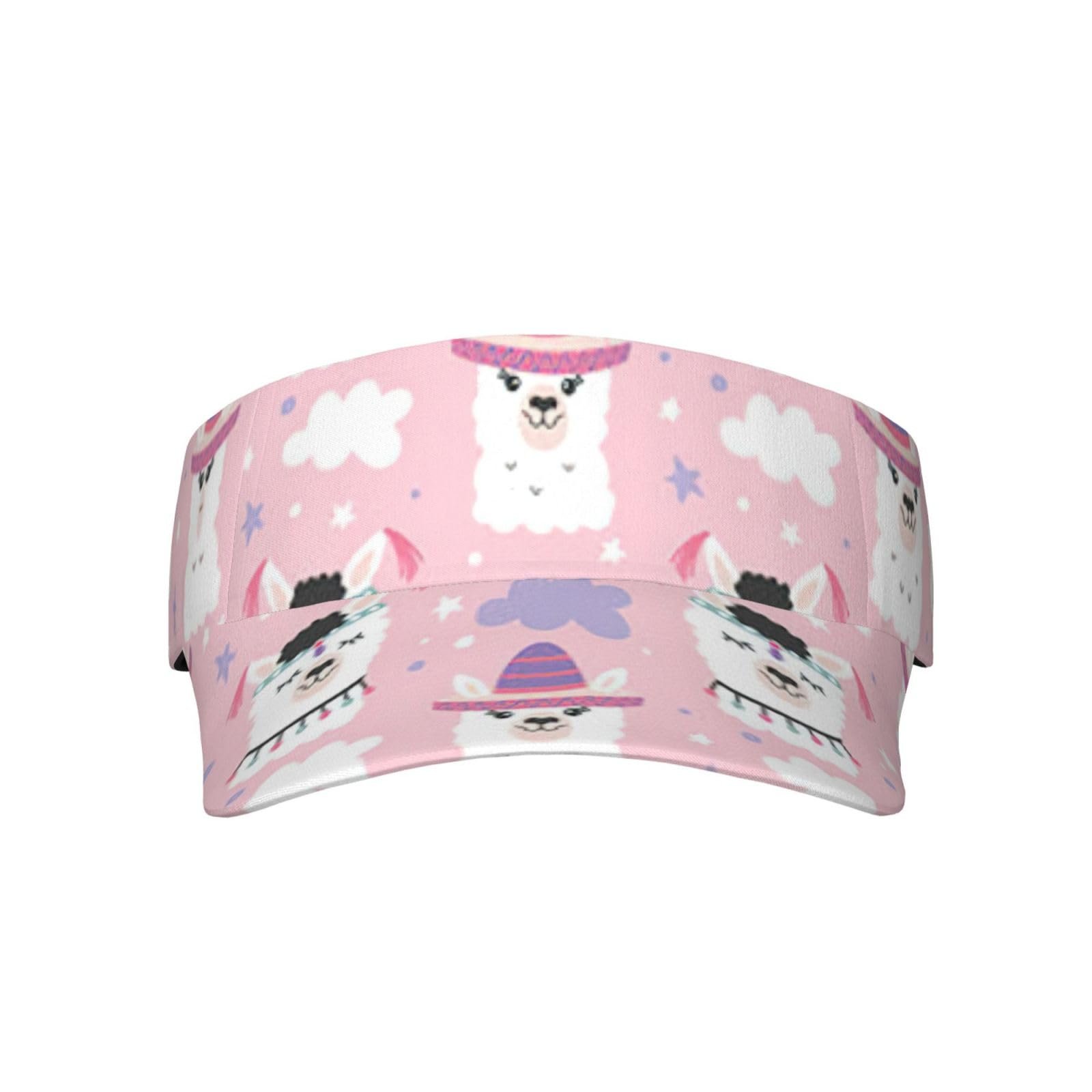 Козырек солнцезащитный унисекс спортивный с принтом ламы и альпаки для тенниса, фото №1