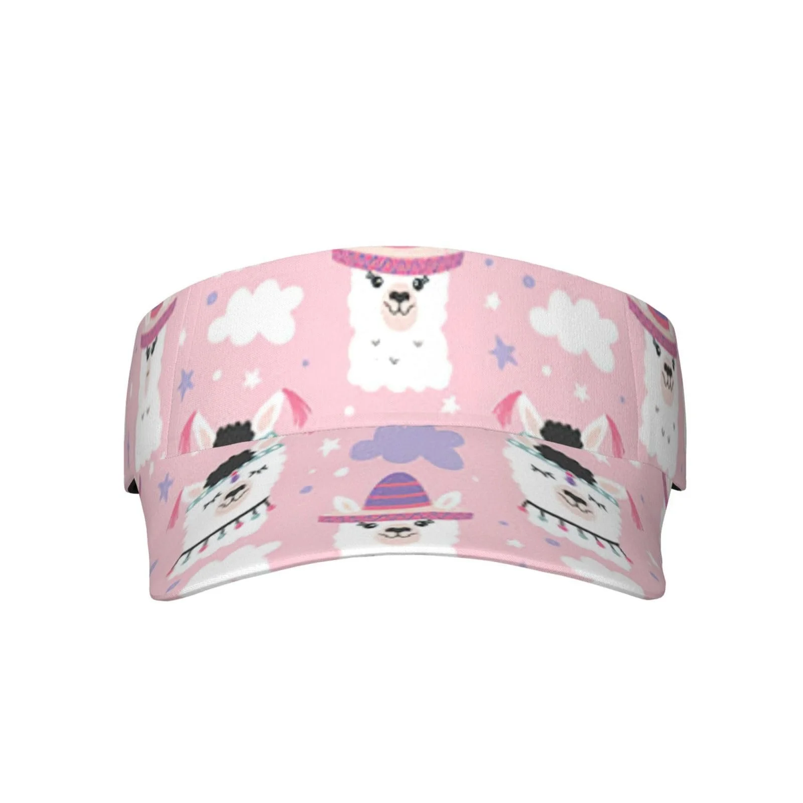 Козырек солнцезащитный унисекс спортивный с принтом ламы и альпаки для тенниса, фото №1