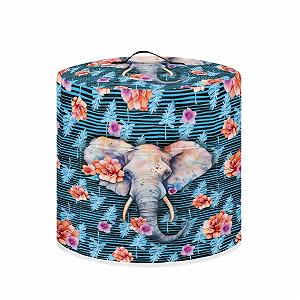 Чехол ZIATUBLES Blue Elephant Tropical Leaf Print для Медленноварки 3 Кварты - Фото 1