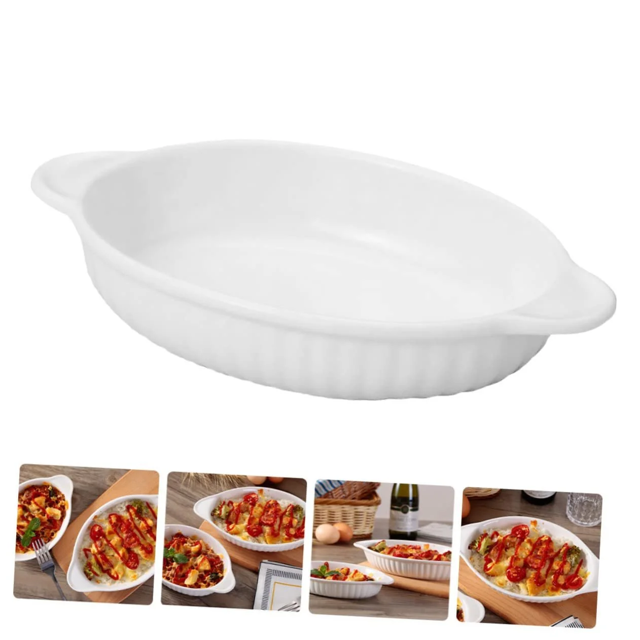 Керамічне деко VALICLUD з подвійною ручкою термостійке штабелювальне для мікрохвильової печі та посудомийної машини, фото №4 Керамічне деко VALICLUD з подвійною ручкою термостійке штабелювальне для мікрохвильової печі та посудомийної машини, фото №4