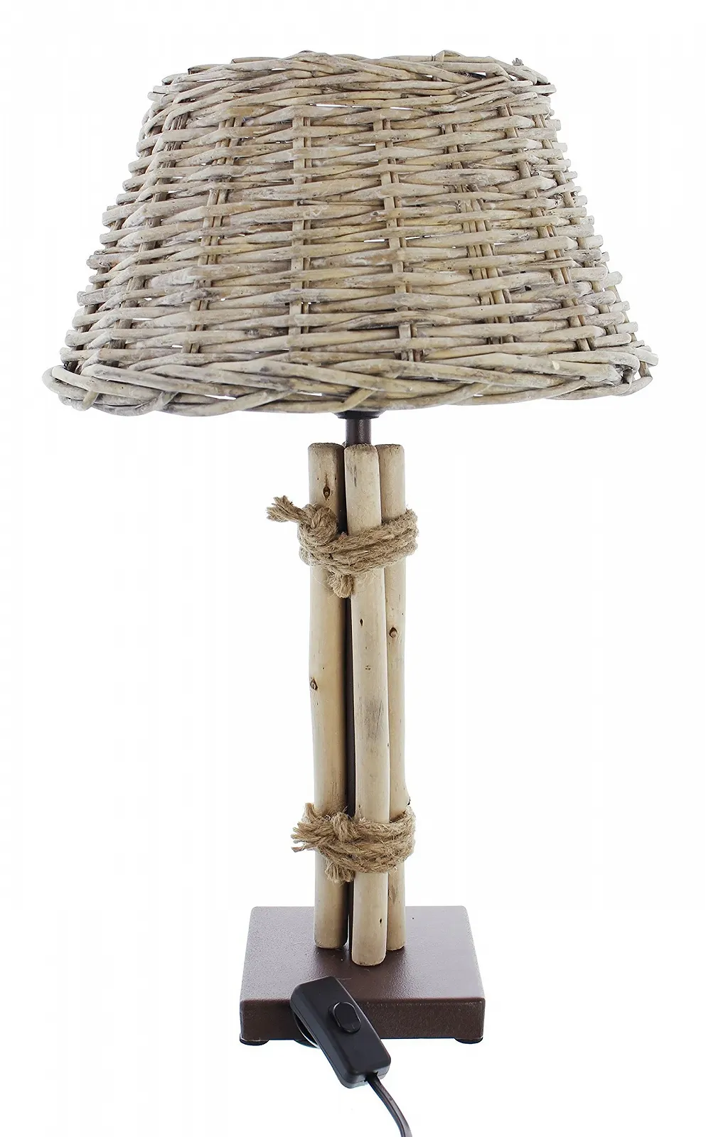 Настільна лампа TreibholzCharme Верба/Метал E27 30 x 47 см Темно-коричневий/Сірий, фото №3