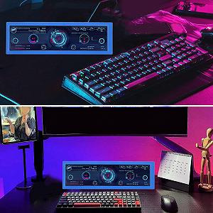 Монітор Sxhlseller 8.8 дюймів з витягнутою панеллю 1920 x 480 LCD комп'ютерний температурний монітор для RPi для Linux для Win автоматичне обертання на 360 градусів AIDA64 CPU GPU дані USB ПК синій synthetic.ua - Фото 1