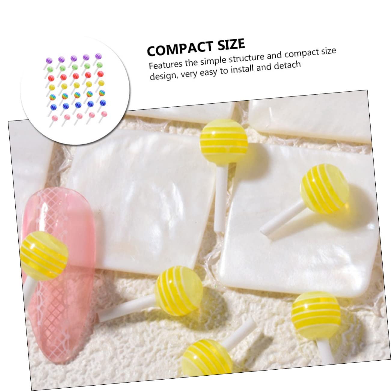 Подвески для ногтей в виде леденцов FRCOLOR, 200 шт., фото №8