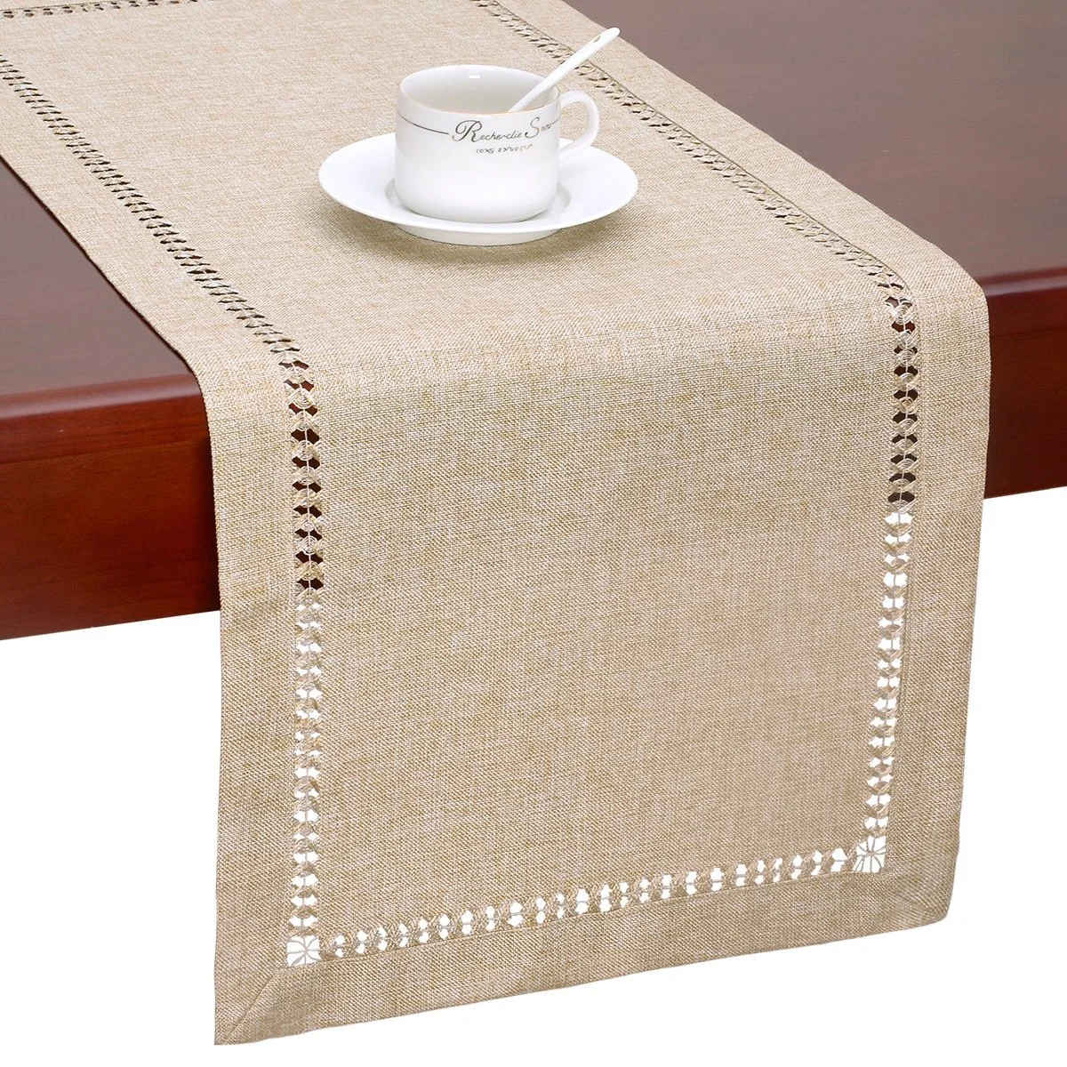 Скатертина-доріжка Grelucgo Handmade Rectangle 14 x 36 дюймів Beige, фото №7 Скатертина-доріжка Grelucgo Handmade Rectangle 14 x 36 дюймів Beige, фото №7