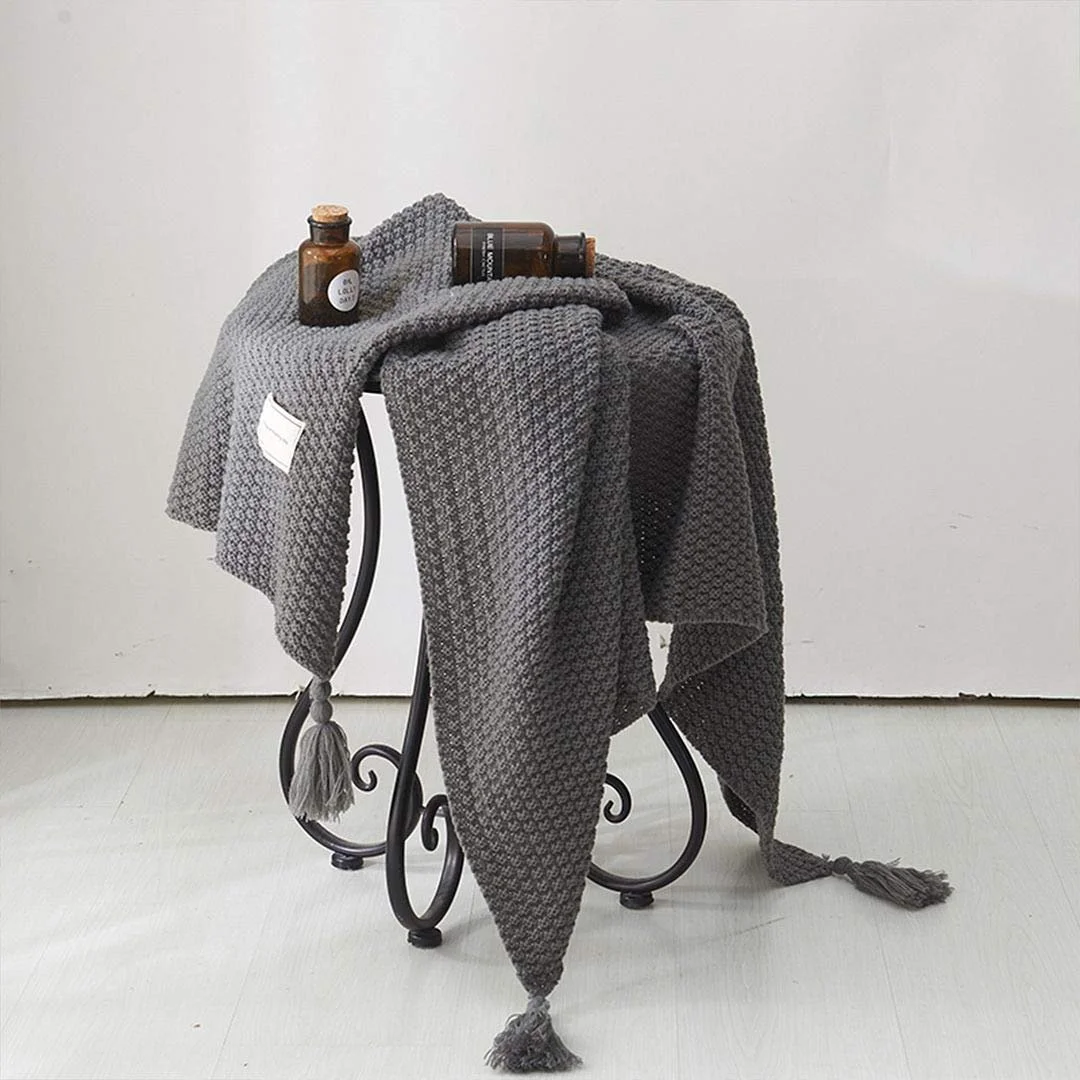 Вязаное одеяло AUSTINCIAGA Плед для дивана Кровать Скатерть Покрывало на кровать Скандинавское теплое мягкое бахрома Ручная работа Пляж Пикник Все сезоны Серый, 70x100 см, фото №5 Вязаное одеяло AUSTINCIAGA Плед для дивана Кровать Скатерть Покрывало на кровать Скандинавское теплое мягкое бахрома Ручная работа Пляж Пикник Все сезоны Серый, 70x100 см, фото №5