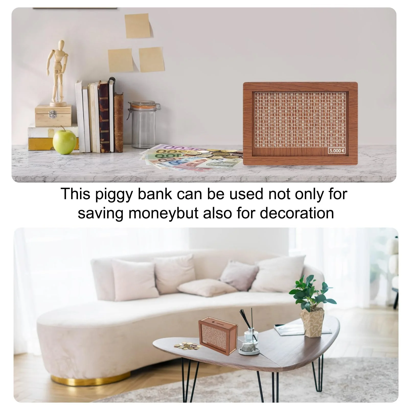 Скарбничка Wooden Money Box 5000 Euro з лічильником Дерев'яна, фото №6