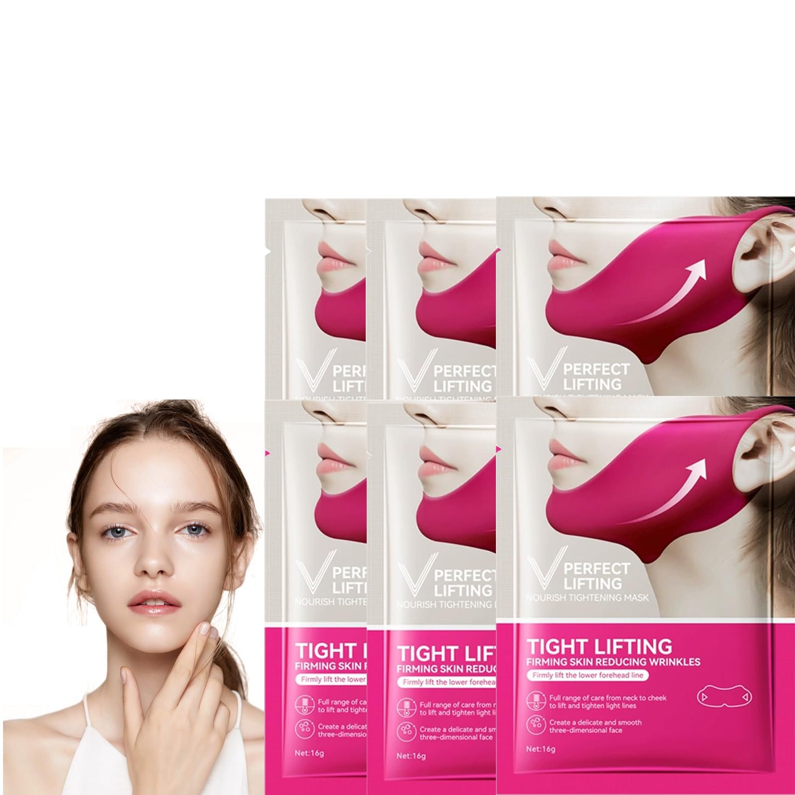 Маска для подтяжки подбородка Soleneva 6 x Tight Lifting Double Chin Mask, для формирования V-образной линии лица, фото №1