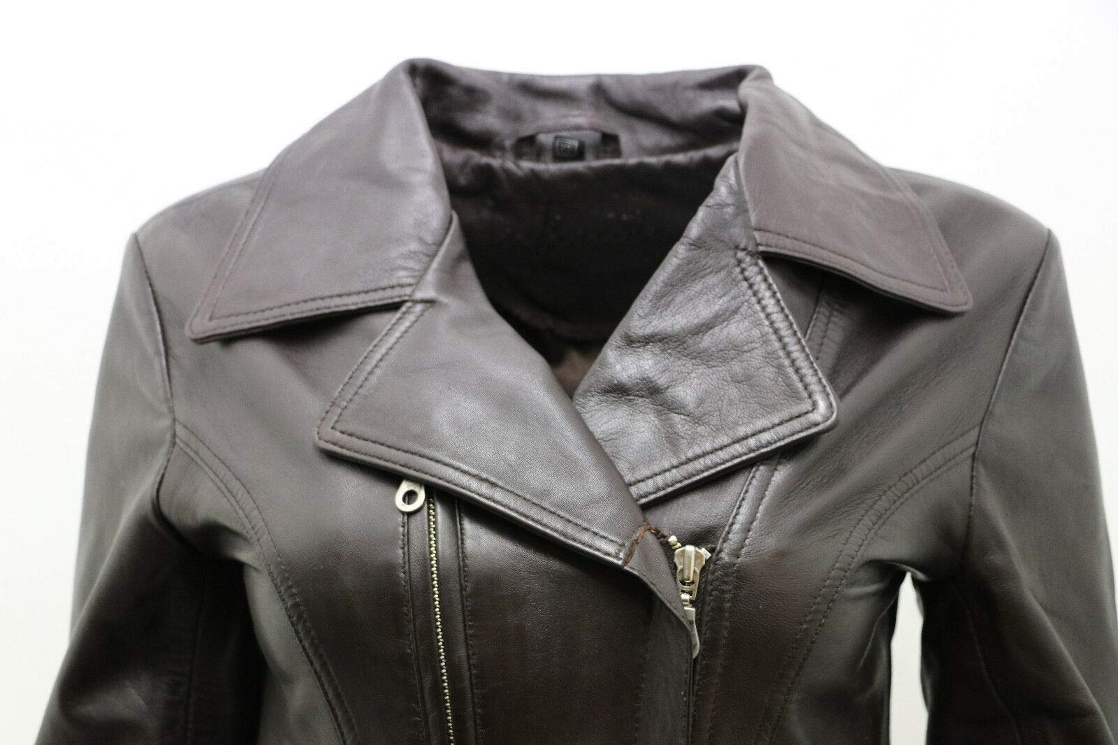 Кожаная куртка Infinity Leather Женская Черный Коричневый Рыжий Наппа Кожа Длинная Куртка Циклиста с Поясом, фото №4