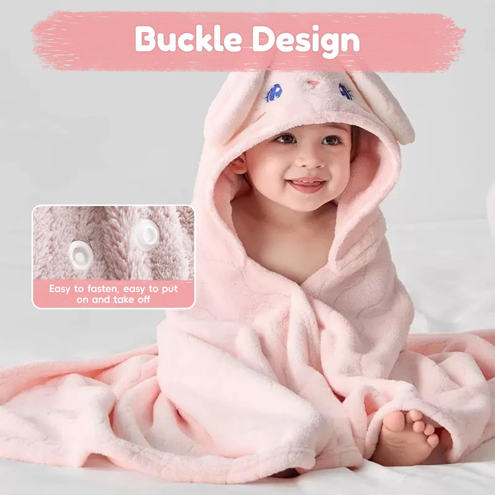 Полотенце с капюшоном Coral Fleece 70 x 140 см, розовый, фото №3