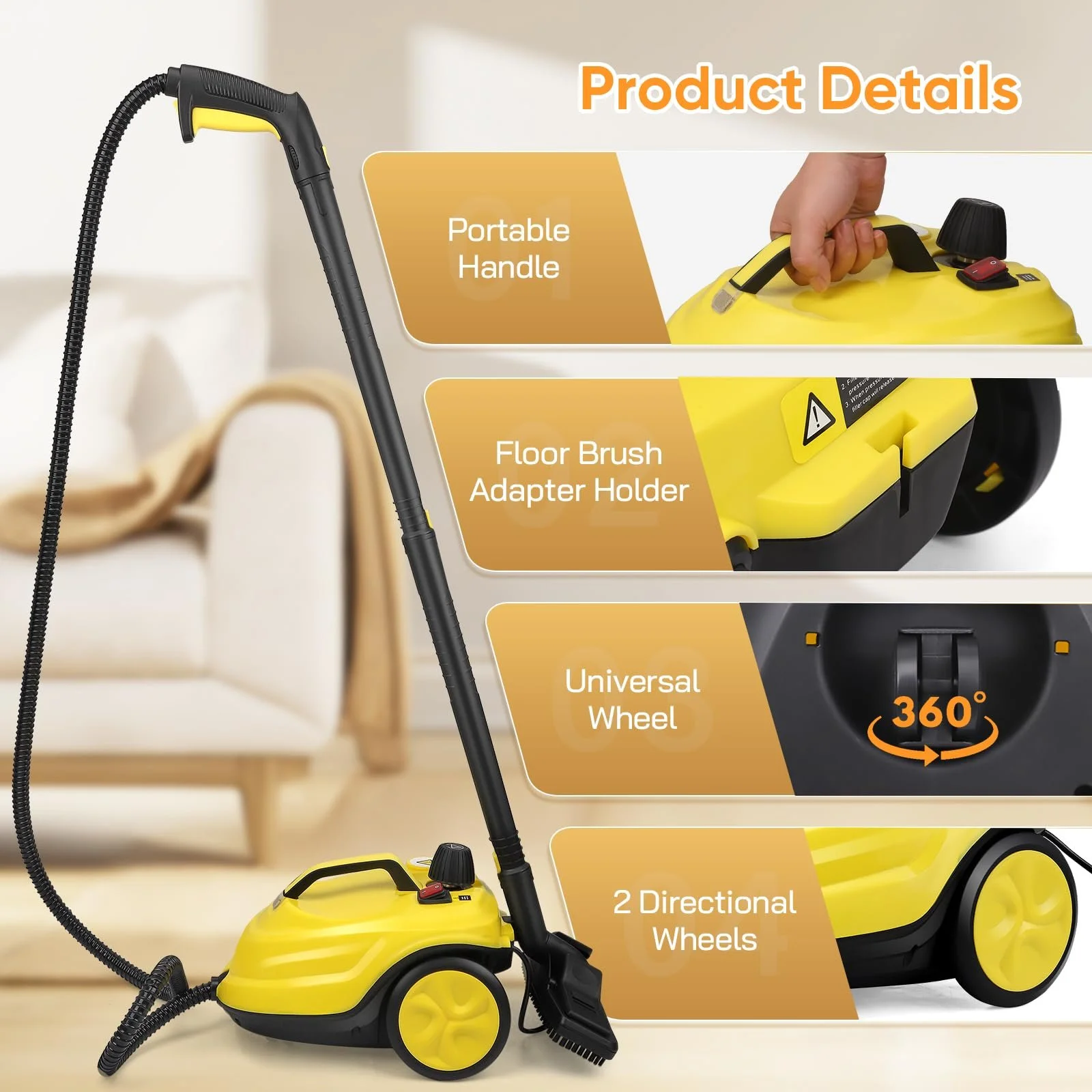 Пароочисник універсальний високотемпературний 320°C 2 л 2000 Вт, фото №2