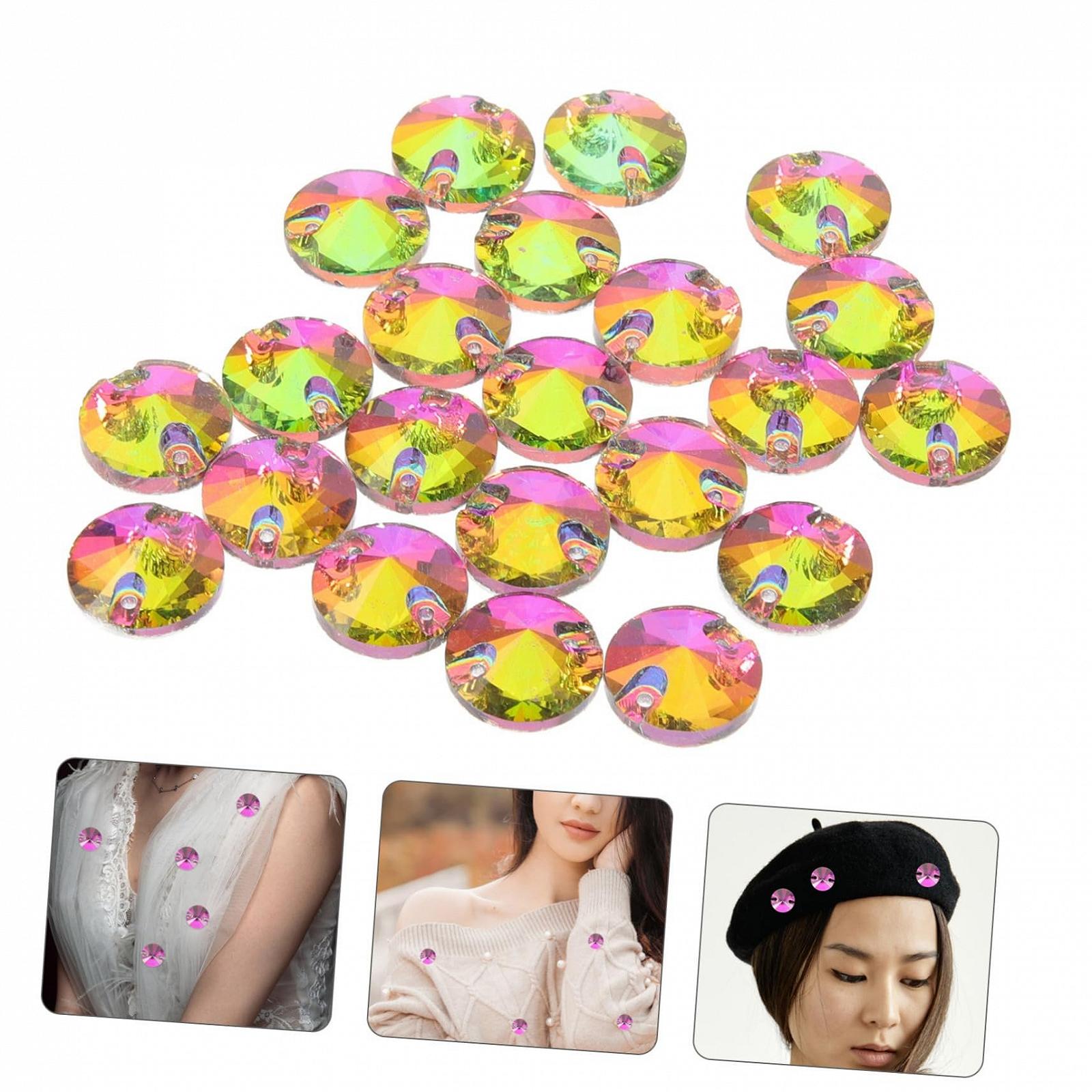 Стразы Круглые Стеклянные для декора одежды, 48st, для рукоделия, фото №3