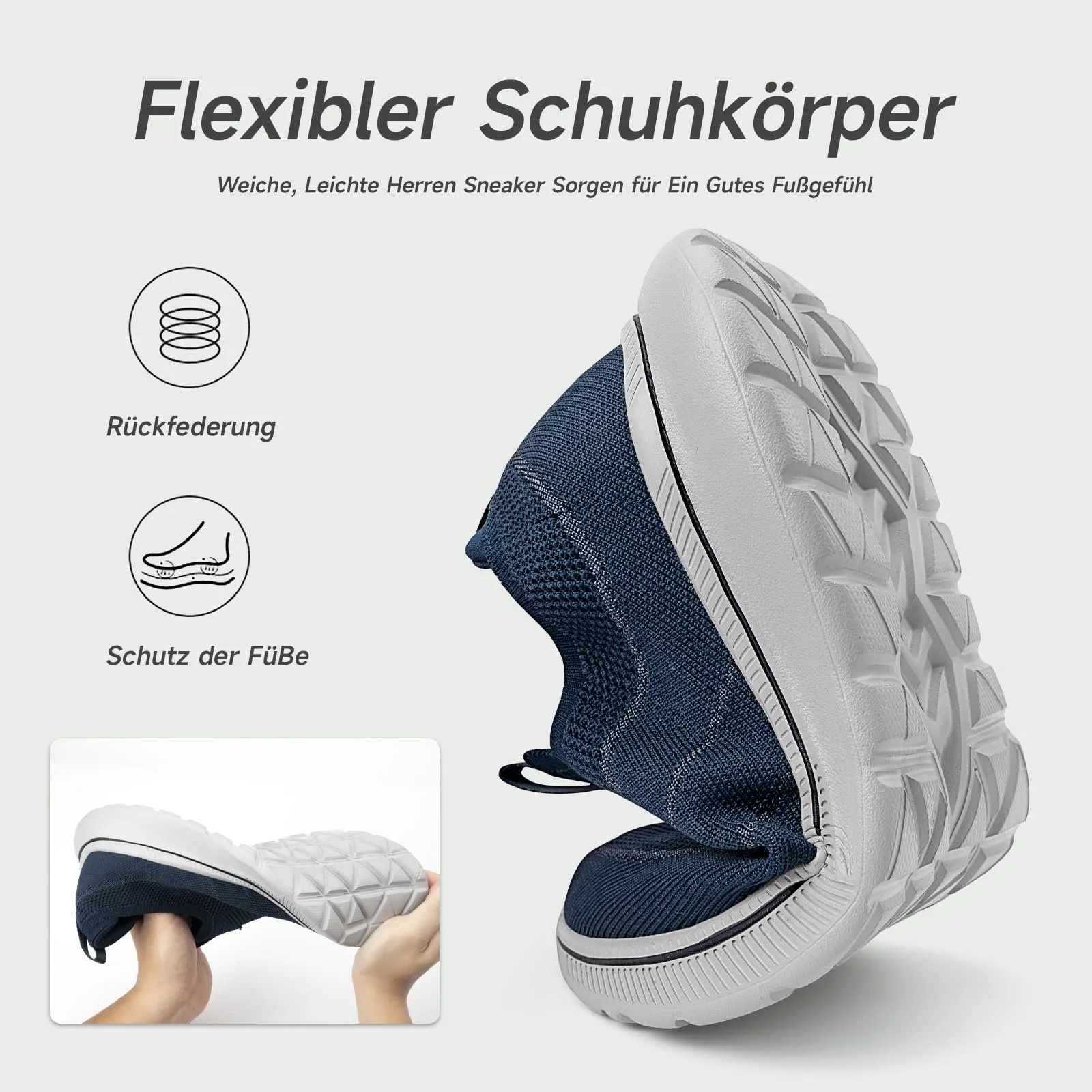 Кросівки ODCKOI Чоловічі Без шнурків для ходьби Зручні тенісні кросівки, фото №3