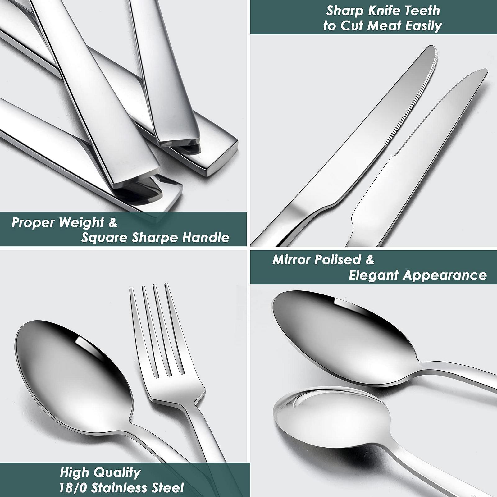 Набор столовых приборов Herogo, 32 предмета для 8 человек, из нержавеющей стали, фото №3 Набор столовых приборов Herogo, 32 предмета для 8 человек, из нержавеющей стали, фото №3