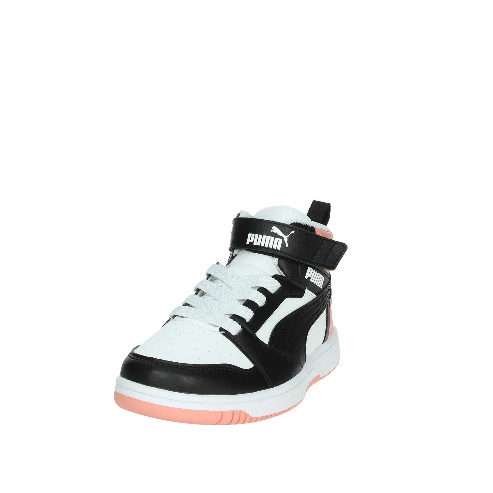 Кроссовки PUMA Rebound V6 Mid 393832 07 для девочек Белый/Черный/Розовый, фото №7