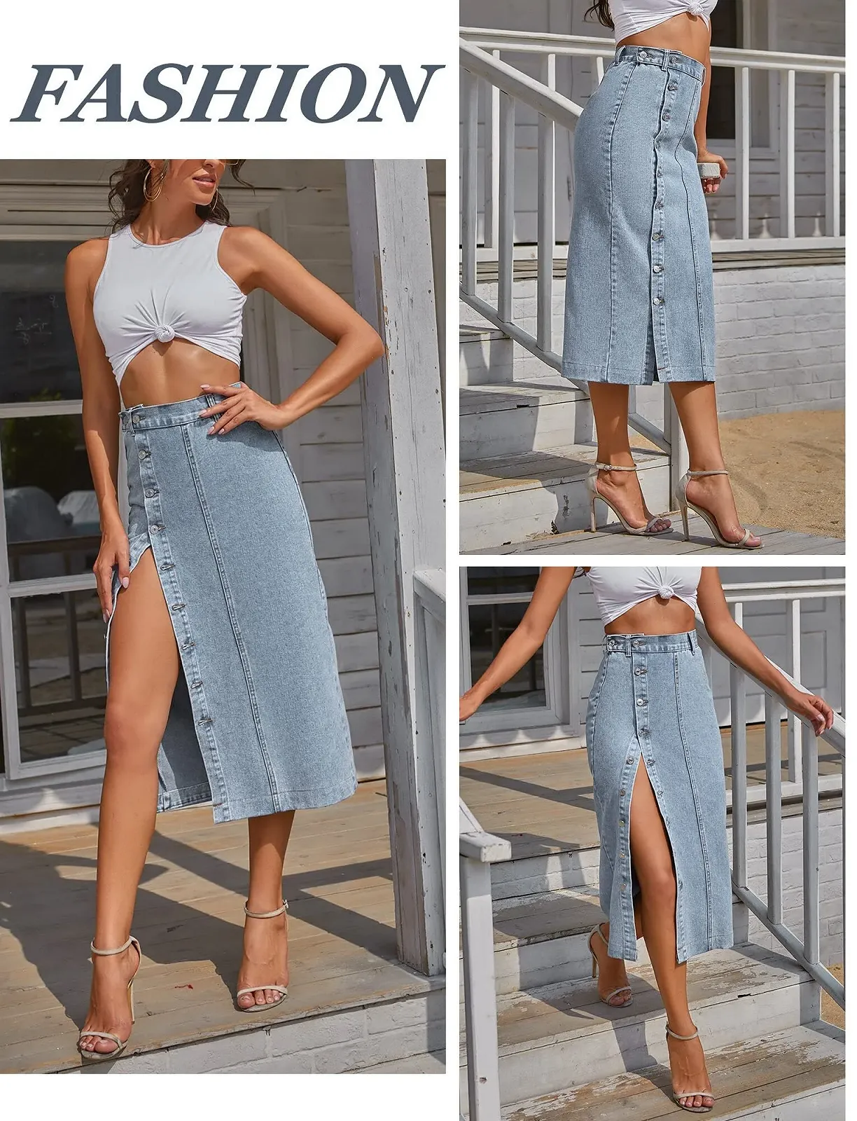 Джинсова Спідниця Жіноча з Високою Талією Олівець, фото №2