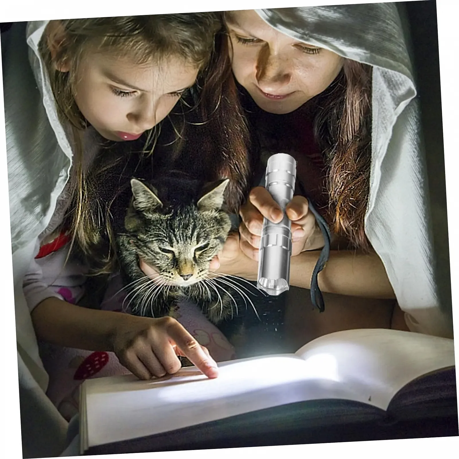 Міні Ліхтарик Водонепроникний Портативний Ударостійкий Алюмінієвий Сплав Аварійне Освітлення Брелок для вулиці Срібний/Чорний, фото №3